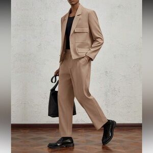 Men's Tan Blazer and Trousers Set